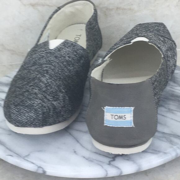 TOMS Vegan Gray Canvas Flats Women's Size 11 - Picture 4 of 16